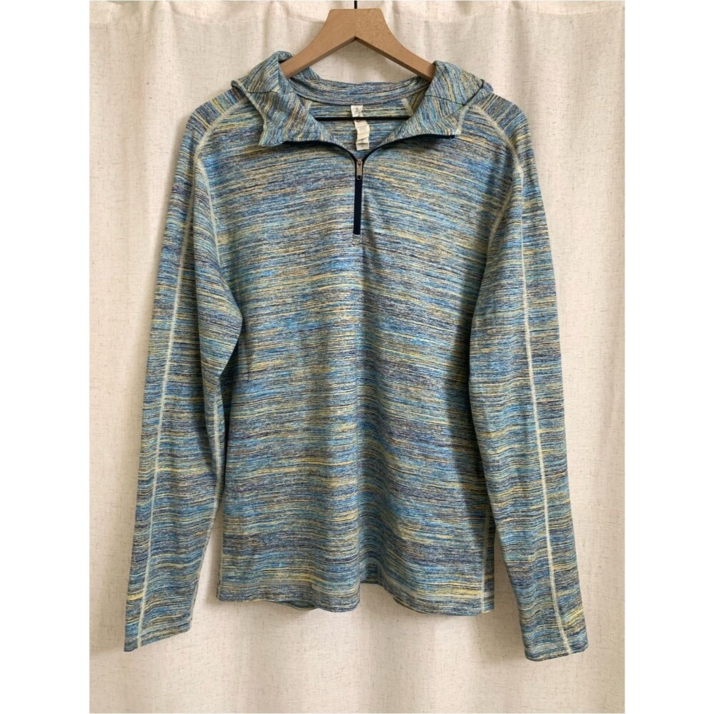 lululemon Surge Warm Blue Yellow Space-Dye Quarter-Zip Hoodie Large - Picture 5 of 16